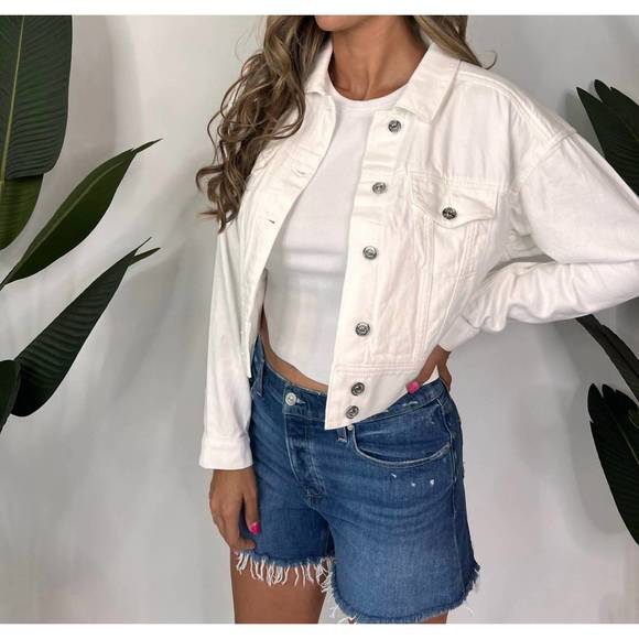 NEW PAIGE bree jacket tonal ecru in white - Picture 3 of 3